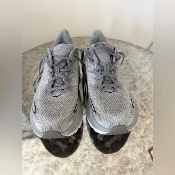 HOKA Clifton 9 Gray Running Shoes Men’s Size 9.5 US - Picture 3 of 7